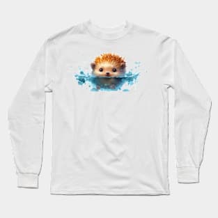 Swimming Hedgehog Long Sleeve T-Shirt